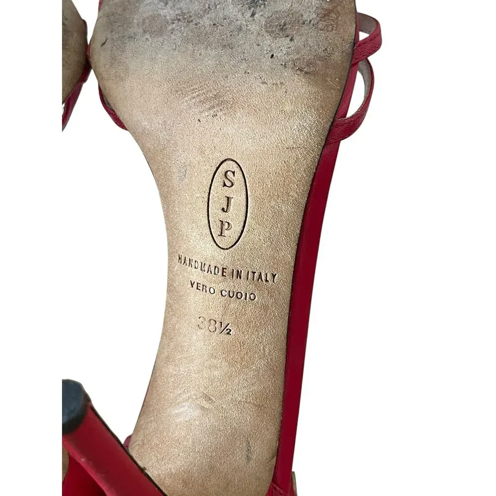 SJP by Sarah Jessica Parker Carrie Leather T-Strap Pumps 38.5